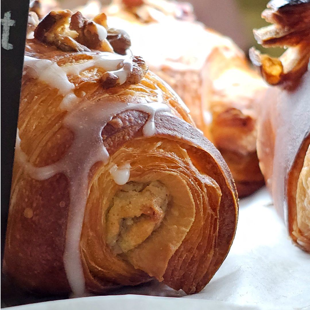 Glazed pecan croissant at La Sucrière, Simpson Bay