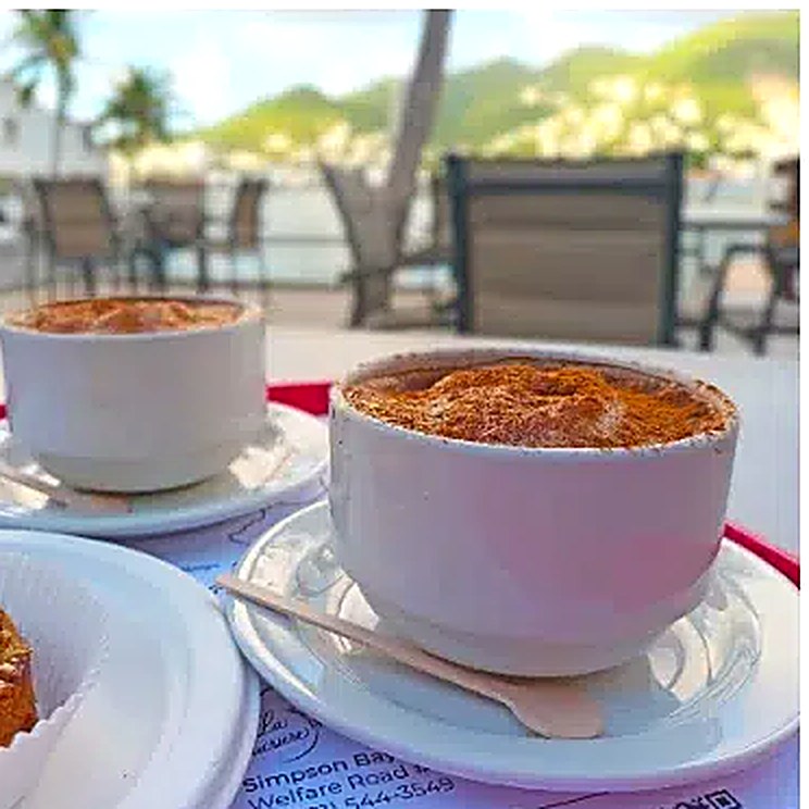 A cappuccino served at the La Sucriere coffee counter in Simpson Bay, Sint Maarten